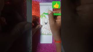 💃Beautiful 💃 girl colour skeching drawing painting artist youtubeshorts shortsfeed video [upl. by Luci591]