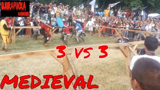 MEDIEVAL 3 Fighters VS 3 fighters  medieval fight  global medieval  battle of the nations [upl. by Salaidh]