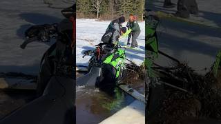 Snowmobile ice rescue Allagash Wilderness Waterway [upl. by Admama]