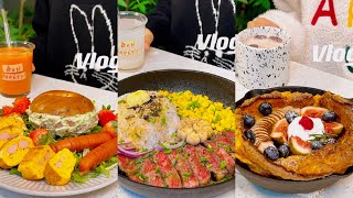 Breakfast vlog 沉浸式早餐洋葱牛排饭🥩🧅｜牛油果培根奶酪贝果🥓🥑｜西柚梨子汁｜牛油果燕麦奶 [upl. by Noivax]