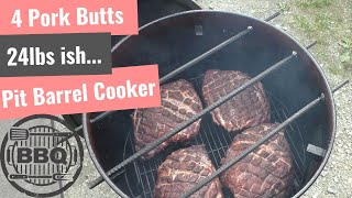 Cooking 4 Pork Butts In The Pit Barrel [upl. by Morgana988]