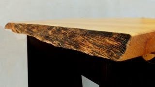 Finishing a Natural Edge Table Top  A woodworkwebcom woodworking video [upl. by Leizahaj]