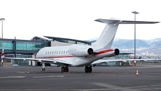 ClermontFd Auvergne Airport Apron overview  Global Express P180 E145 [upl. by Yurt]