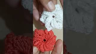 How to crochet 3D motif flower  popular six petal flower for begginners [upl. by Eimrej]