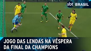 Jogadores lendários se reúnem em partida amistosa na véspera da final  SBT Brasil 310524 [upl. by Yanttirb515]