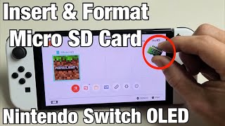 Nintendo Switch OLED How to Insert SD Card amp Format [upl. by Lydnek]