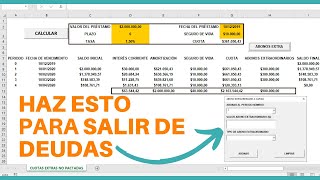 🟢 TABLA de AMORTIZACIÓN con ABONO a CAPITAL en EXCEL AUTOMATIZADO [upl. by Regine72]