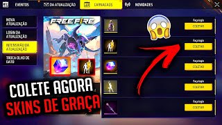 PEGUE AGORA COLETE GRÁTIS SKINS DA ATUALIZAÇÃO BANDEIRÃO DE GRAÇA CUBO OURO ROYALE SKIN FREE FIRE [upl. by Treblah]