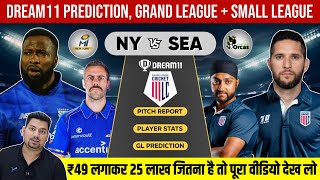 NY vs SEA Dream11 Prediction  NY vs SEA Dream11 Team  NY vs SEA Dream11 Today  NY vs SEA Dream11 [upl. by Jobe452]