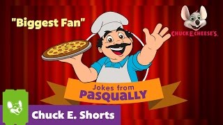 Funny Jokes for Kids from Pasqually  quotBiggest Fanquot  Chuck E Shorts [upl. by Ahsekyt]