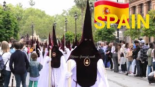 LONGEST HOLY WEEK PROCESSIONS SEMANA SANTA SEVILLE SPAIN EASTER PARADE [upl. by Aurea]