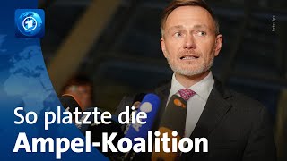 Koalition am Ende Kanzler Scholz will im Januar Vertrauensfrage stellen [upl. by Enitsud298]