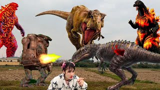 HuyềnCandy đại chiến Khủng long bạo chúa Godzilla Quái Vật p339DinosaurGodzilla In Real Life [upl. by Gilpin]