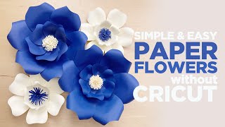 DIY Paper Flowers without Cricut  Simple and Easy Paper Flower Making  No Template needed [upl. by Akehsyt860]