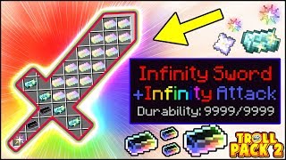 CRAFTING THE BEST SWORD IN MINECRAFT 9999 INFINITE DAMAGE  TROLL PACK SEASON 2 25 Minecraft [upl. by Melba]