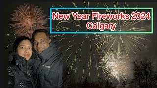 Calgary New Year Fireworks 2024 [upl. by Cowey6]