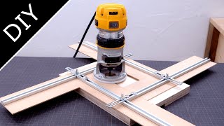 Adjustable router jig for square holes or recesses [upl. by Hada]