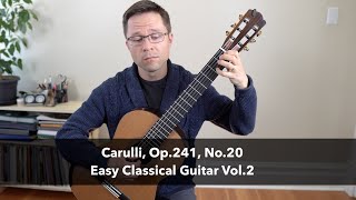 Lesson Andantino Op241 No20 by Carulli  Easy Classical Guitar Vol2 [upl. by Karwan25]