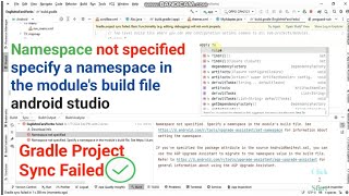 Namespace not specified specify a namespace in the modules build file android studio [upl. by Burr100]