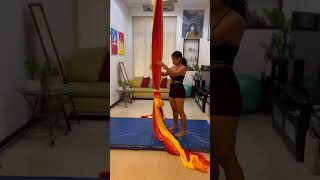 Beginner drills for straddle inverts on aerial silks aerialsilks [upl. by Haropizt719]