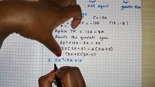 Factorising harder quadratics by grouping [upl. by Schatz]