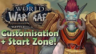 Zandalari Troll Customisation Options amp Starting Zone Preview  Battle for Azeroth [upl. by Refinnej]