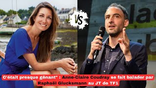 C’était presque gênantquot  AnneClaire Coudray se fait balader par Raphaël Glucksmann au JT de TF1 [upl. by Nnewg]