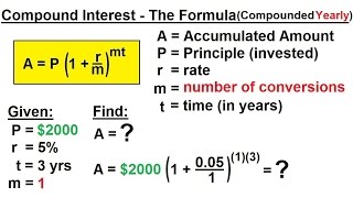 Business Math  Finance Math 3 of 30 Compound Interest  The Formula Compounded Yearly [upl. by Hiltner]