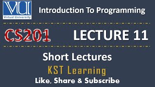 CS201 Short Lecture  11  VU Short Lecture  Introduction to Programming in Urdu  Hindi [upl. by Niamrahc]