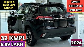 Swift Ertiga के होश उड़ाने 🔥 Toyota Launch Top 5 Cars in india  Upcoming Toyota Cars In India 2024 [upl. by Sualk]