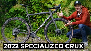 New Specialized Crux 2022 FIRST RIDE Super lightweight gravel race bike [upl. by Azmah]