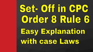 How To Set Off In Cpc Order 8 Rule 6 With An Easy Explanation In Hindi And Case Law study exam [upl. by Daffi823]