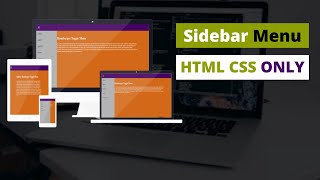 Hamburger Sidebar Menu using HTML CSS  Sidebar Menu  HTML CSS Project [upl. by Folsom]