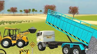 Load rocks in truck with jcb  truck jcb tractor gamingvideos [upl. by Yejus298]