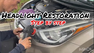 How to do Headlight restoration Step by step [upl. by Paxton]