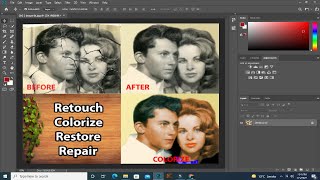 Damage Photo Restoration in photoshop Colorize and Repair Old Photos  photo retouching  restore [upl. by Atnahs]