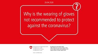 Why is the wearing of gloves not recommended to protect against the coronavirus [upl. by Tristis626]