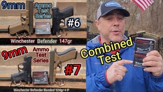 9mm Ammo Testing Series 6 and 7 Combined Test Winchester 147gr and 124gr P DEFENDER [upl. by Stafford]