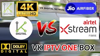 VK Digital IPTV ONE BOX  Dolby Sound  4K Quality  Airtel Xstrem Jio  New Multicast Technology [upl. by Terag]