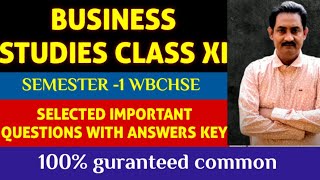 Class11BSTD SEM  1 WBCHSE Last minute suggestion for quick revision Selected MCQ with100 common [upl. by Enidanreb]