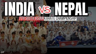 Karate Fight Sunday Bokar VS Nishit Patel Final Team Kumite  7th South Asian Karate Championship [upl. by Stannfield]