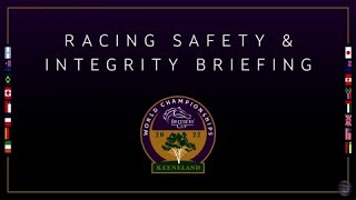 2022 Breeders Cup World Championships Racing Safety amp Integrity Briefing [upl. by Yhtac]