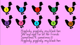 Higgledy Piggledy My Black Hen COUNTING GAME How many eggs can you find [upl. by Enicar]