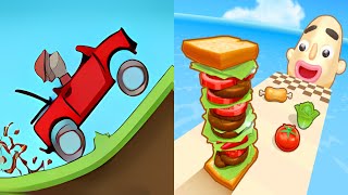 Hill Climb Racing VS Sandwich Runner  All Level Speed Run Gameplay Ep5 [upl. by Ennair]