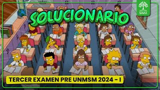 🔴 SOLUCIONARIO TERCER EXAMEN PRE SAN MARCOS 2024I 🌱 [upl. by Twum]