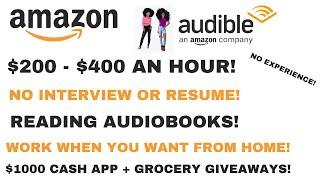 Reading Audiobooks 200400 An Hour No Interview Resume No Experience Work Whenever Work From Home [upl. by Dode249]