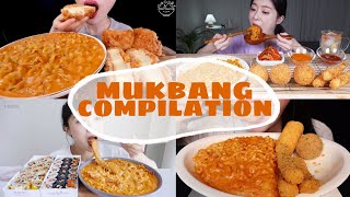 Cheesy Carbo Fire Noodles ASMR Mukbang Compilation [upl. by Dralliw]