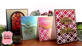 Elegant Christmas Mosaic Cards  Spellbinders Holiday Medley Collection by Becca Feeken [upl. by Llerehs131]