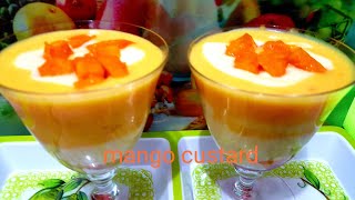 Yammi Mango custard recipeআমের কাস্টার্ডLayered mango Custardfruits kastard [upl. by Laroc]