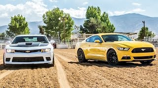 2015 Ford Mustang GT vs 2015 Chevrolet Camaro SS  Head 2 Head Ep 58 [upl. by Eliades]